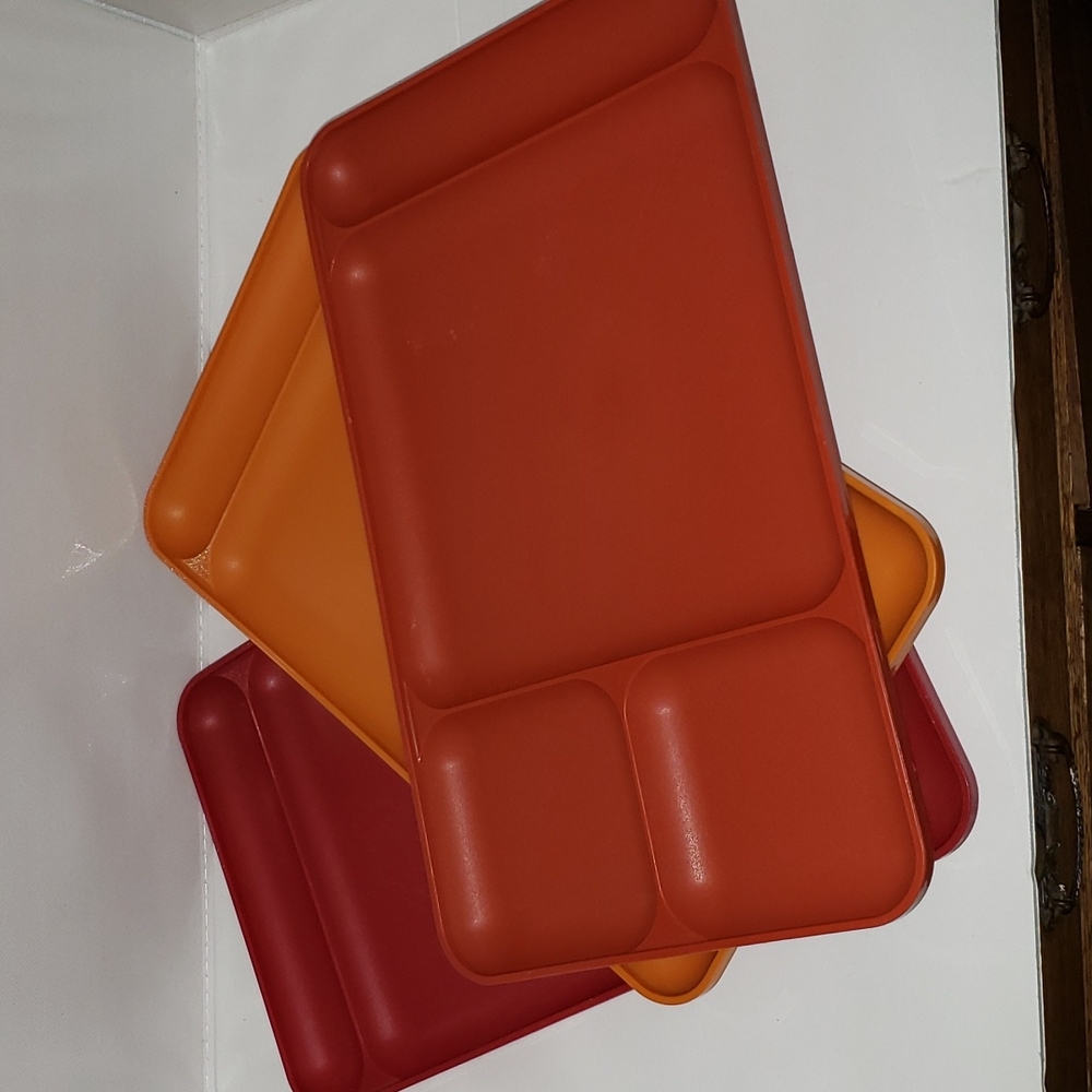 Set of (3) Vintage Tupperware Segmented Meal Trays